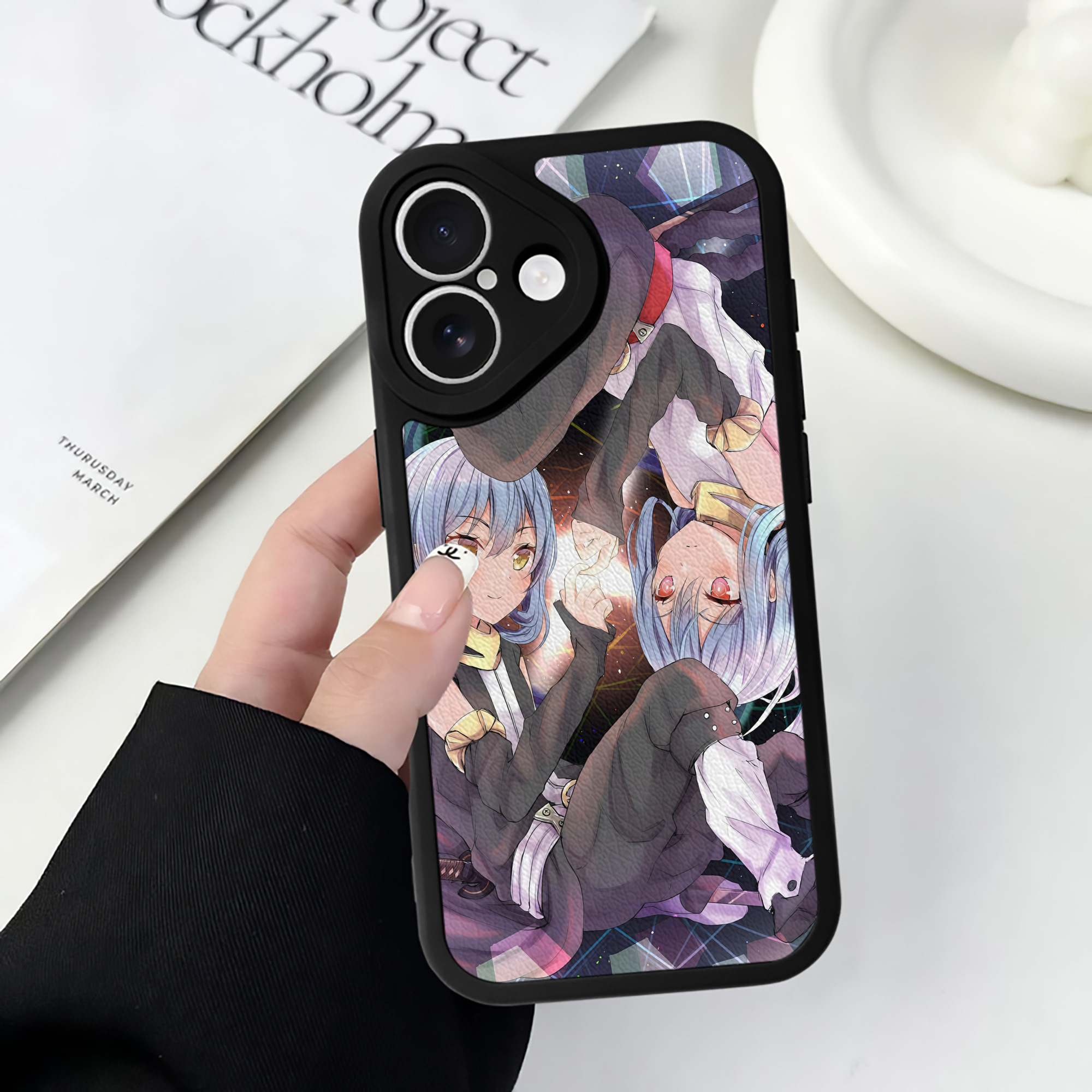 （画像用） 転スラ Regarding Reincarnated to Slime 【iPhone 16シリーズ対応】シリコンスマホケース（レザー調） 材質：シリコン
